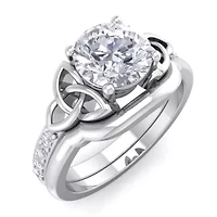 Lab Created 1 ct. t.w. Grown Diamond Claddagh Bridal Set 14K Gold