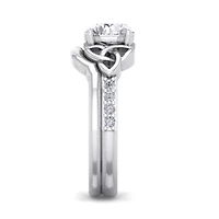 Lab Created 1 ct. t.w. Grown Diamond Claddagh Bridal Set 14K Gold