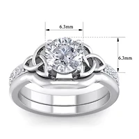 Lab Created 1 ct. t.w. Grown Diamond Claddagh Bridal Set 14K Gold