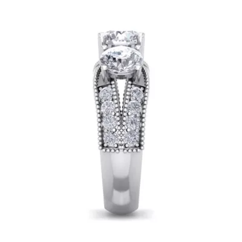 Lab Created 3 ct. t.w. Grown Diamond Three Stone Engagement Ring 14K Gold