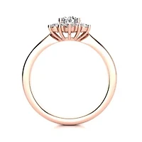 2 3/4 ct. t.w. Round Shape Flower Halo Moissanite Engagement Ring 14 Karat Gold