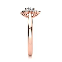2 3/4 ct. t.w. Round Shape Flower Halo Moissanite Engagement Ring 14 Karat Gold