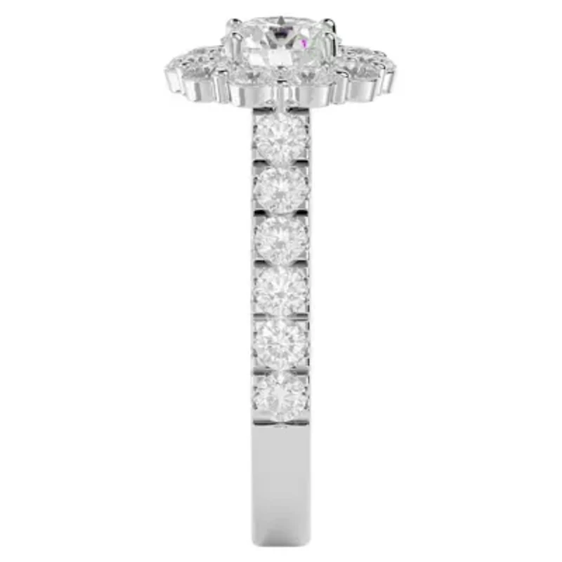2 ct. t.w. Halo Moissanite Engagement Ring 14 Karat Gold