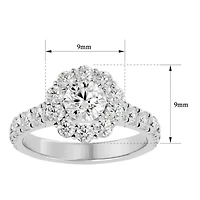 2 ct. t.w. Halo Moissanite Engagement Ring 14 Karat Gold