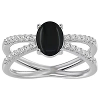 Lab Created 1 1/2 ct. t.w. Oval Shape Emerald and Halo Diamond Ring Sterling Silver