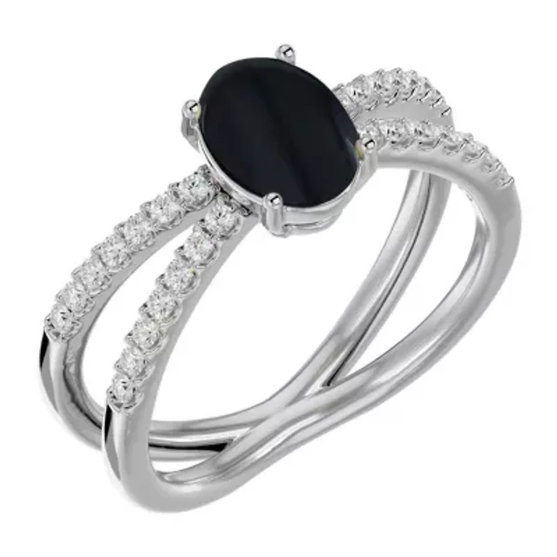 Lab Created 1 1/2 ct. t.w. Oval Shape Emerald and Halo Diamond Ring Sterling Silver
