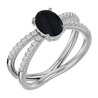 Lab Created 1 1/2 ct. t.w. Oval Shape Emerald and Halo Diamond Ring Sterling Silver