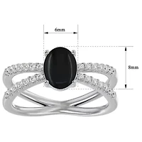 Lab Created 1 1/2 ct. t.w. Oval Shape Emerald and Halo Diamond Ring Sterling Silver