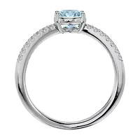Lab Created 1 1/2 ct. t.w. Oval Shape Emerald and Halo Diamond Ring Sterling Silver
