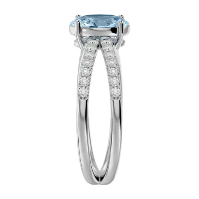 Lab Created 1 1/2 ct. t.w. Oval Shape Emerald and Halo Diamond Ring Sterling Silver