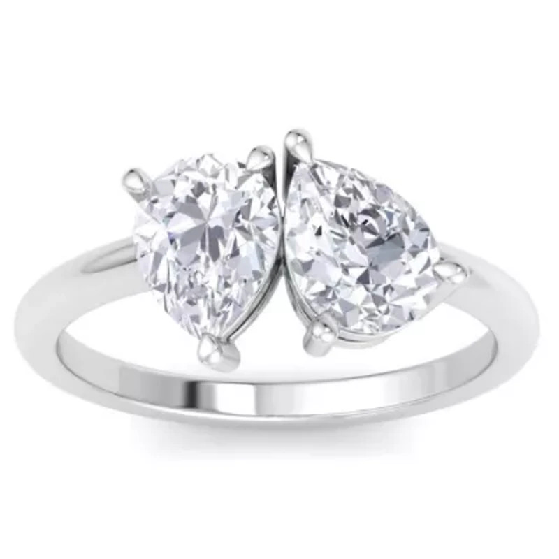 Lab Created 2 ct. t.w. Grown Diamond Toi Et Moi Ring, Pear-Pear, 14K Gold