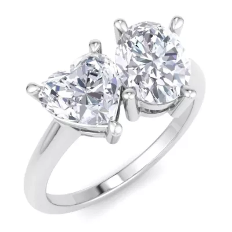 Lab Created 2 ct. t.w. Grown Diamond Toi Et Moi Ring, Heart-Oval, 14K Gold