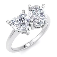 Lab Created 2 ct. t.w. Grown Diamond Toi Et Moi Ring, Heart-Oval, 14K Gold