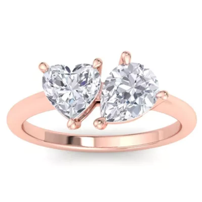 Lab Created 2 ct. t.w. Grown Diamond Toi Et Moi Ring, Heart-Pear, 14K Gold