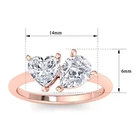 Lab Created 2 ct. t.w. Grown Diamond Toi Et Moi Ring, Heart-Pear, 14K Gold