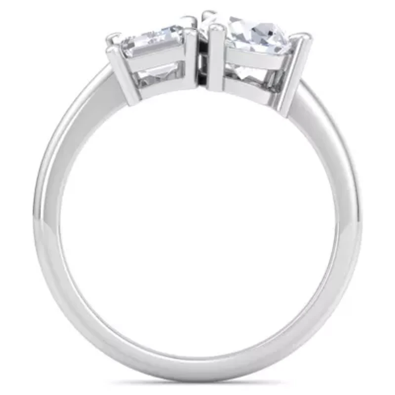 Lab Created 2 ct. t.w. Grown Diamond Toi Et Moi Ring, Emerald-Pear, 14K Gold