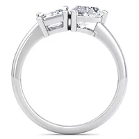 Lab Created 2 ct. t.w. Grown Diamond Toi Et Moi Ring, Emerald-Heart, 14K Gold