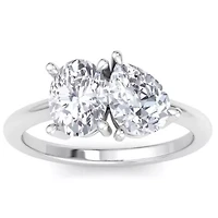 Lab Created 2 ct. t.w. Grown Diamond Toi Et Moi Ring, Oval-Pear, 14K Gold
