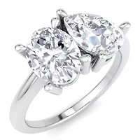 Lab Created 2 ct. t.w. Grown Diamond Toi Et Moi Ring, Oval-Pear, 14K Gold