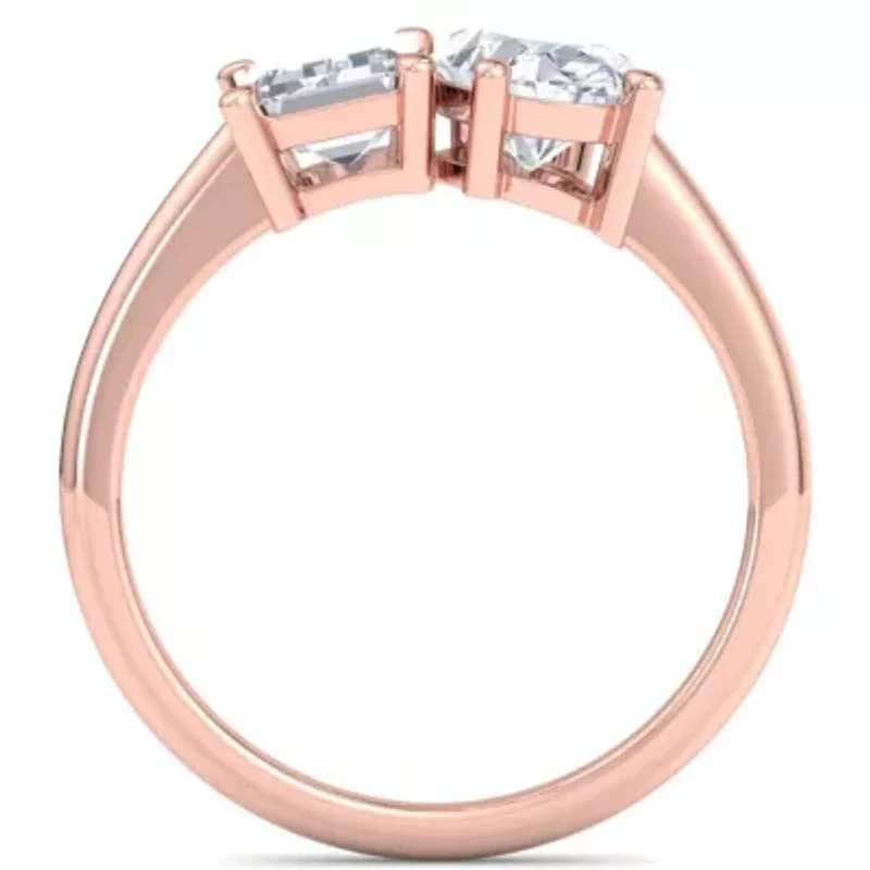 Lab Created 2 ct. t.w. Grown Diamond Toi Et Moi Ring, Emerald-Oval, 14K Gold