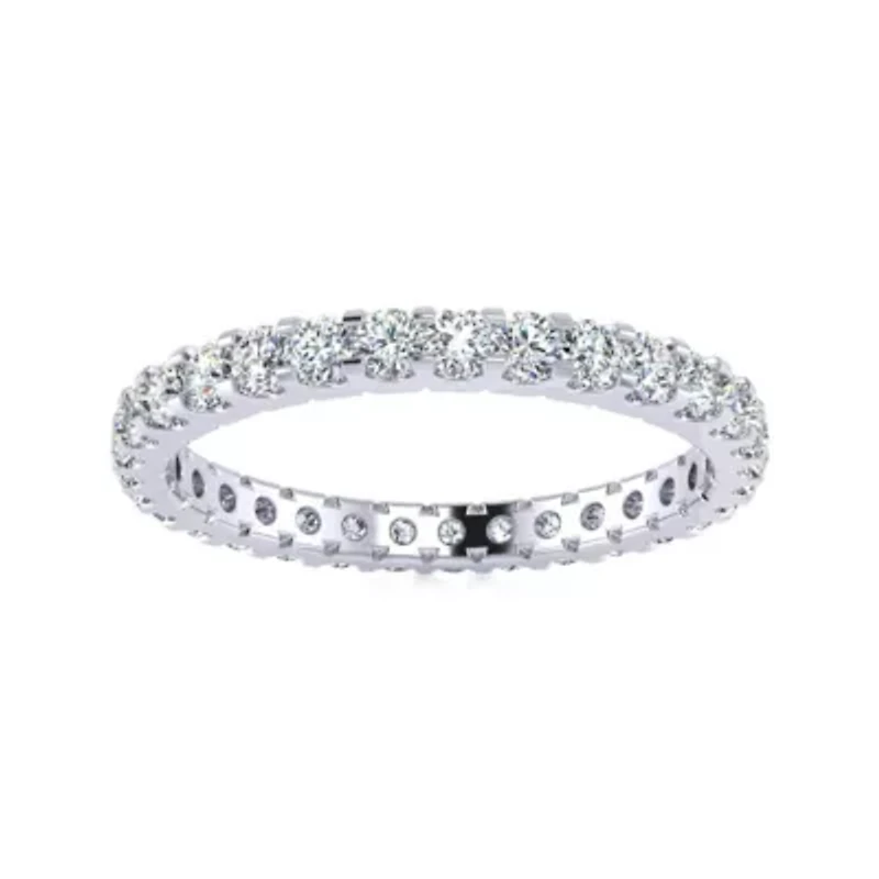Lab Created ct. t.w. Round Grown Diamond Eternity Ring 14 Karat Gold