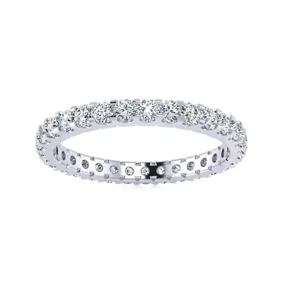 Lab Created ct. t.w. Round Grown Diamond Eternity Ring 14 Karat Gold