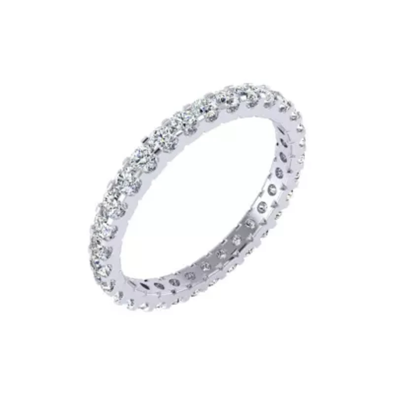Lab Created ct. t.w. Round Grown Diamond Eternity Ring 14 Karat Gold