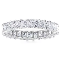 Lab Created ct. t.w. Princess Cut Grown Diamond Eternity Ring 14 Karat Gold