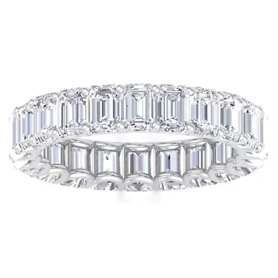 Lab Created 4 3/4 ct. t.w. Emerald Cut Grown Diamond Eternity Ring 14 Karat Gold