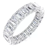 Lab Created / ct. t.w. Emerald Cut Grown Diamond Eternity Ring 14 Karat Gold