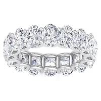 Lab Created 9 ct. t.w. Oval Shape Grown Diamond Eternity Ring 14 Karat Gold