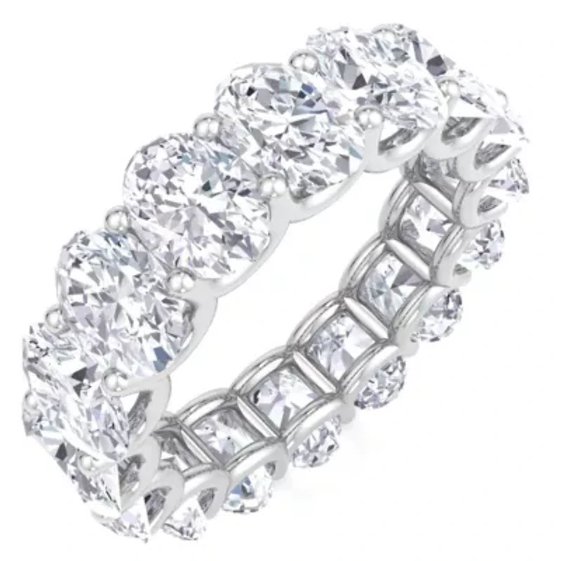 Lab Created 9 ct. t.w. Oval Shape Grown Diamond Eternity Ring 14 Karat Gold