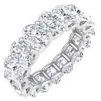 Lab Created 9 ct. t.w. Oval Shape Grown Diamond Eternity Ring 14 Karat Gold