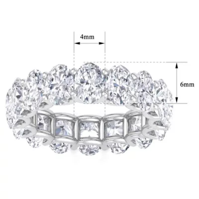 Lab Created 9 ct. t.w. Oval Shape Grown Diamond Eternity Ring 14 Karat Gold
