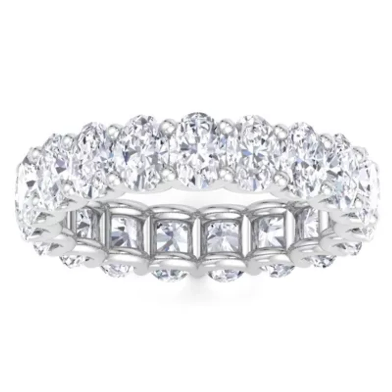 Lab Created 5 1/4 ct. t.w. Oval Shape Grown Diamond Eternity Ring 14 Karat Gold