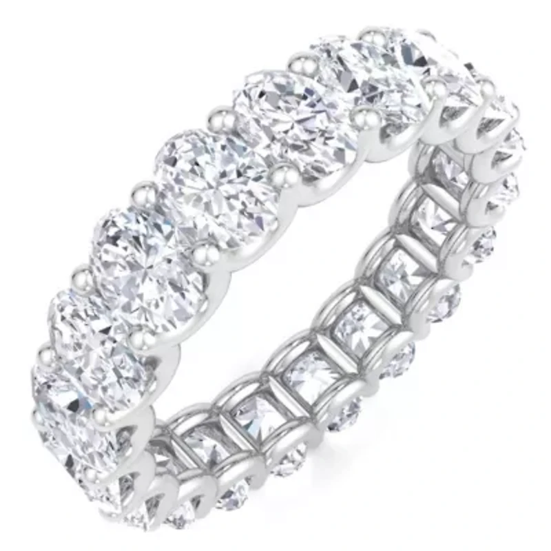 Lab Created 5 1/4 ct. t.w. Oval Shape Grown Diamond Eternity Ring 14 Karat Gold