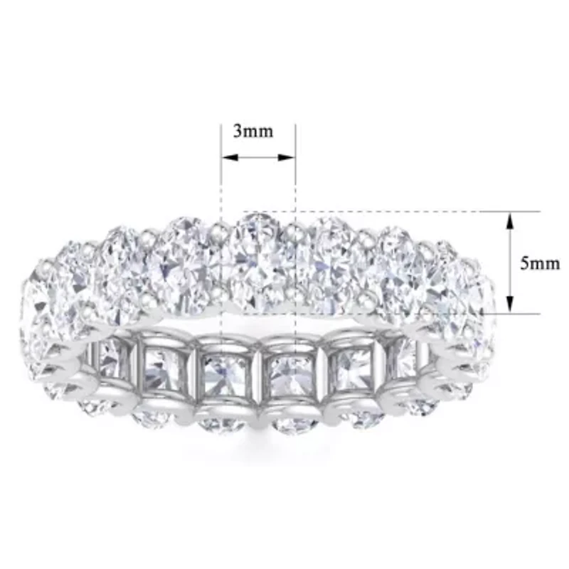 Lab Created 5 1/4 ct. t.w. Oval Shape Grown Diamond Eternity Ring 14 Karat Gold