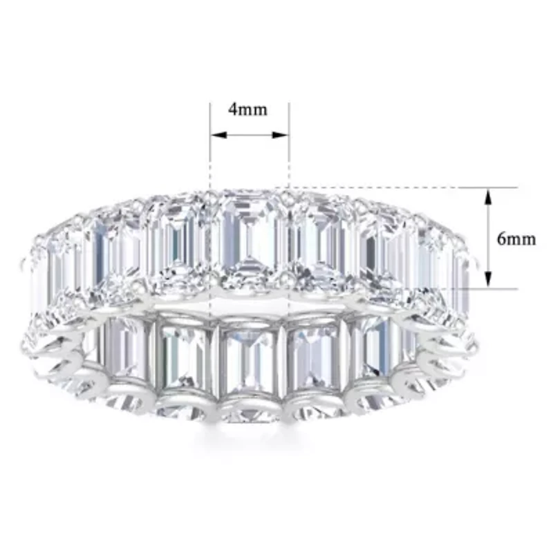 Lab Created / ct. t.w. Emerald Cut Grown Diamond Eternity Ring 14 Karat Gold