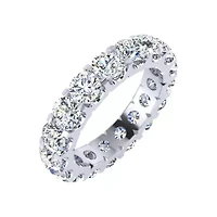Lab Created ct. t.w. Round Grown Diamond Eternity Ring 14 Karat Gold