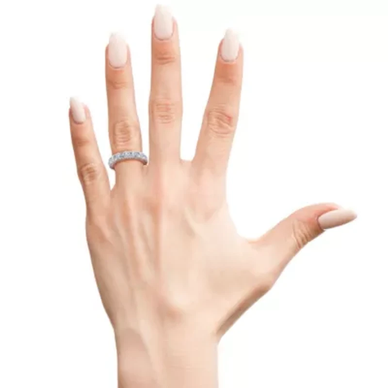 Lab Created ct. t.w. Round Grown Diamond Eternity Ring 14 Karat Gold
