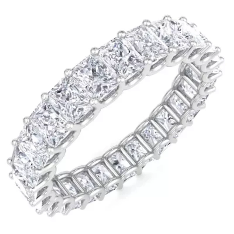 Lab Created ct. t.w. Princess Cut Grown Diamond Eternity Ring 14 Karat Gold