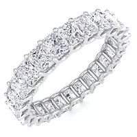 Lab Created ct. t.w. Princess Cut Grown Diamond Eternity Ring 14 Karat Gold