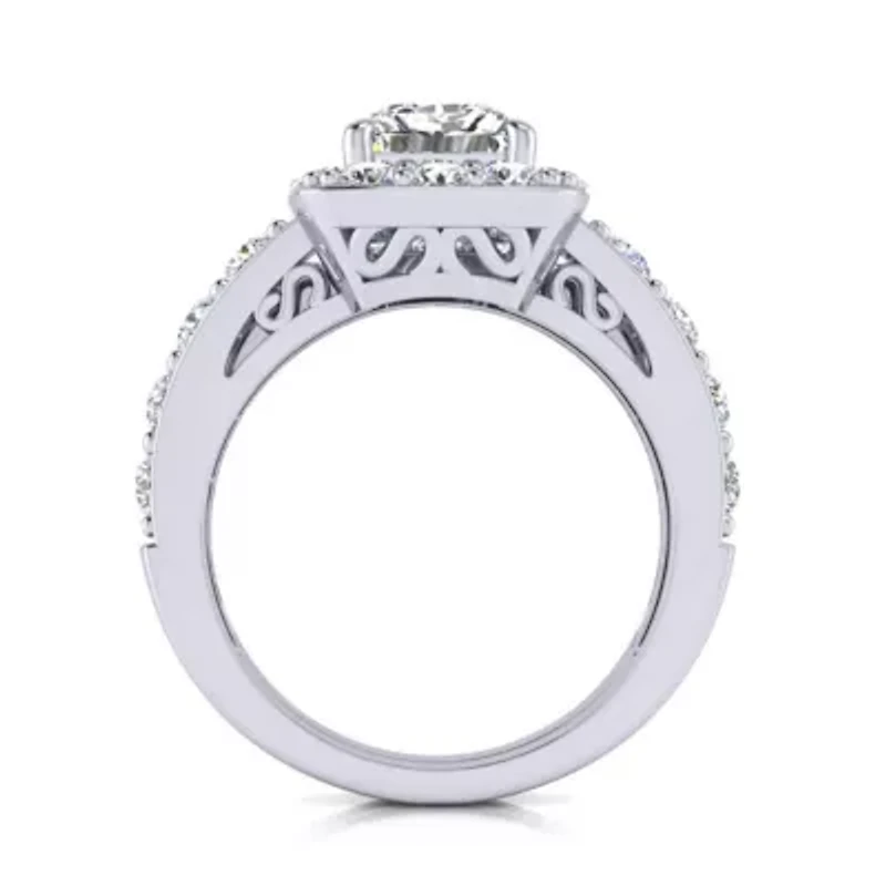Lab Created 2 1/4 Carat Princess Cut Grown Diamond Bridal Set 14K Rose Gold