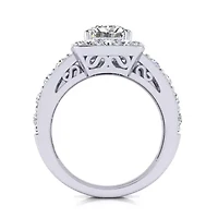 Lab Created 2 1/4 Carat Princess Cut Grown Diamond Bridal Set 14K Rose Gold