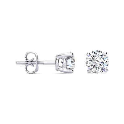 Lab Created 1 1/2 Carat Grown Diamond Stud Earrings 14K Yellow Gold
