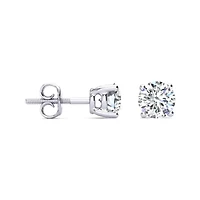 Lab Created 1 1/2 Carat Grown Diamond Stud Earrings 14K Yellow Gold