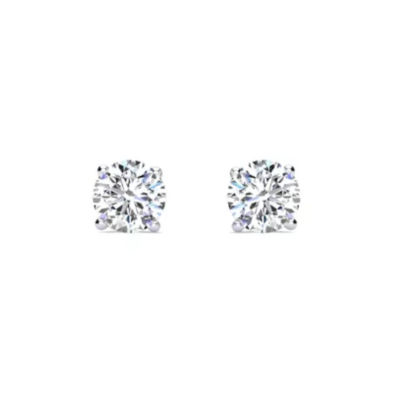 Lab Created 1 1/2 Carat Grown Diamond Stud Earrings 14K Yellow Gold