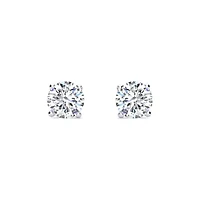 Lab Created 1 1/2 Carat Grown Diamond Stud Earrings 14K Yellow Gold