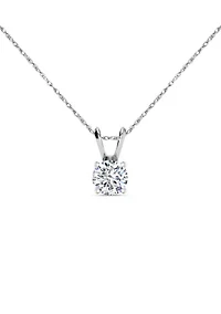 Lab Created 1/2 Carat Grown Diamond Solitaire Necklace 14K Yellow Gold, 18 Inches