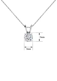 Lab Created 1/2 Carat Grown Diamond Solitaire Necklace 14K Yellow Gold, 18 Inches